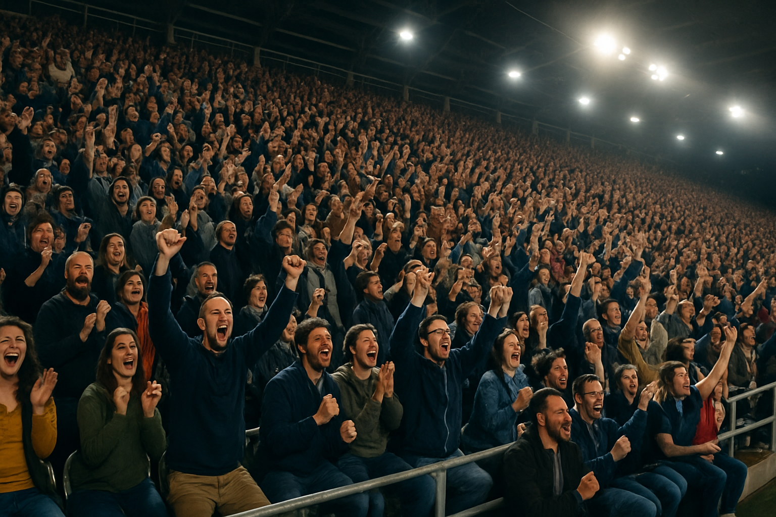 a crowd of people in a stadium