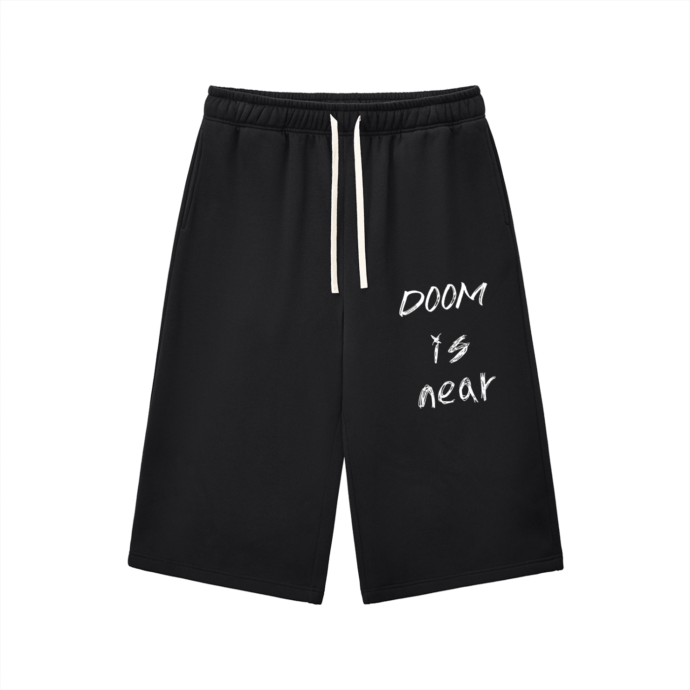 Relaxed Drawstring 3/4 Sweatpants